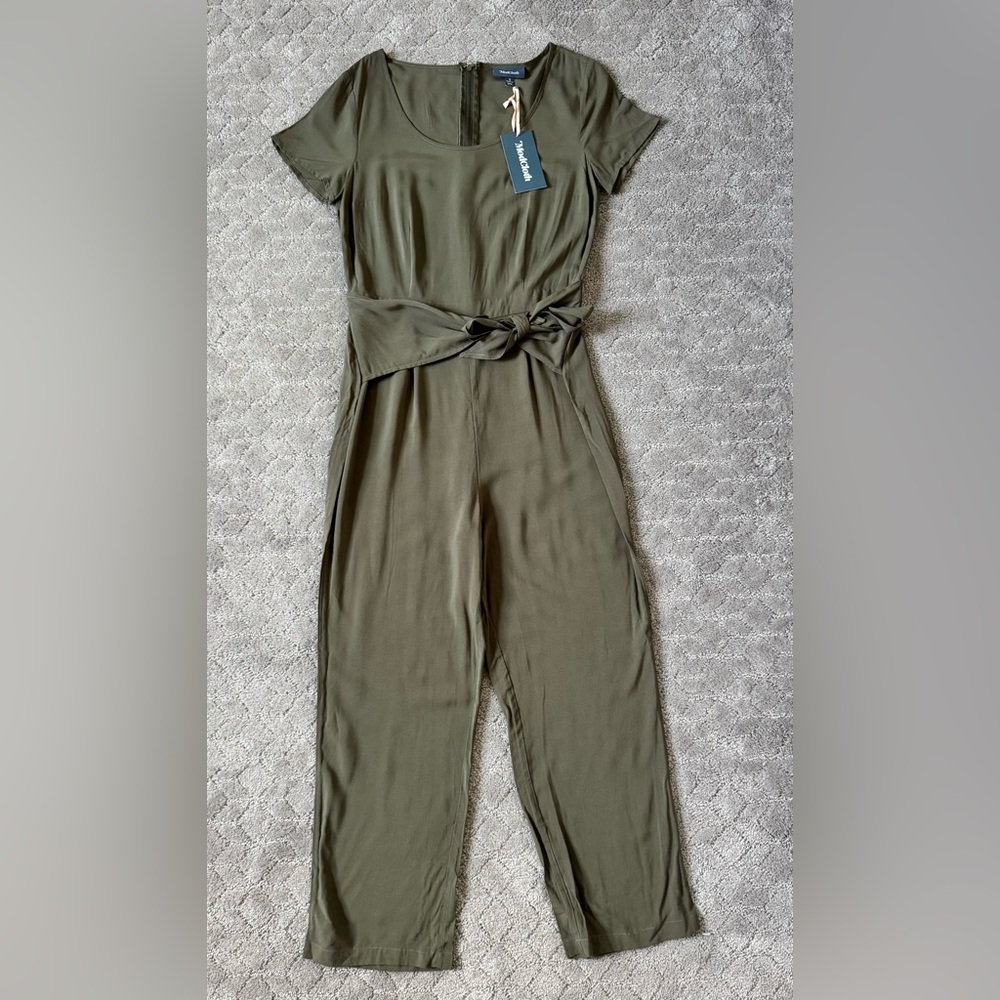 Modcloth Olive Green Jumpsuit with Tie Waist